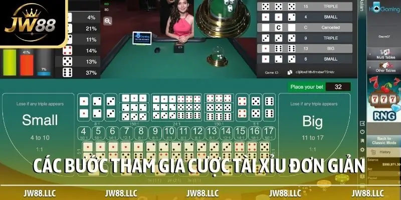 Các bước tham gia cược tài xỉu đơn giản