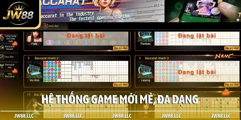 Hệ thống game mới mẻ, đa dạng