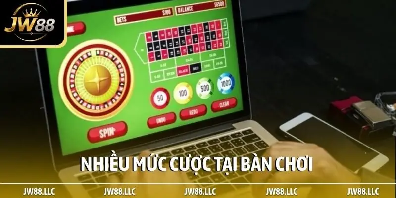 Nhiều mức cược tại bàn chơi