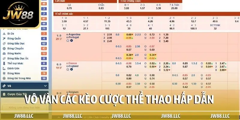 Vô vàn các kèo cược thể thao hấp dẫn